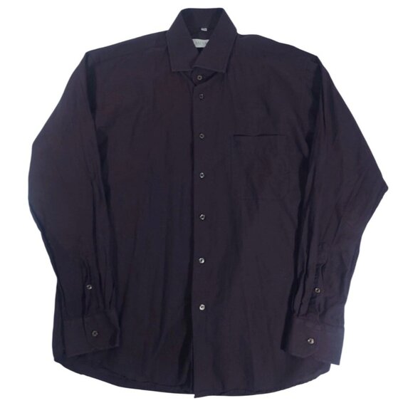 VTG 42 BALMAIN Paris Button Up Shirt Men’s Luxury Y2K Classic Long Sleeve Purple - Picture 2 of 4